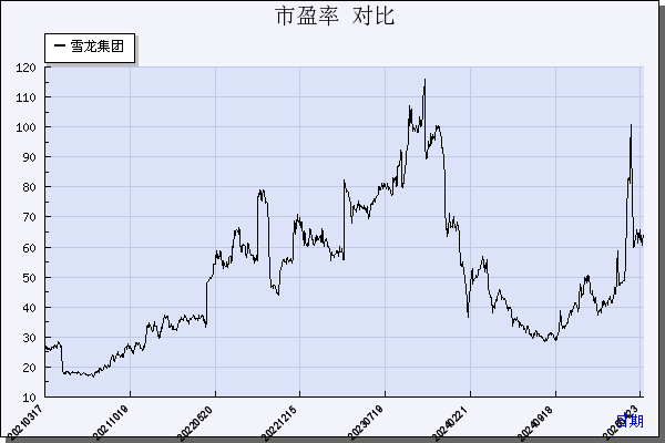 雪龙集团（603949）历年市盈率对比
